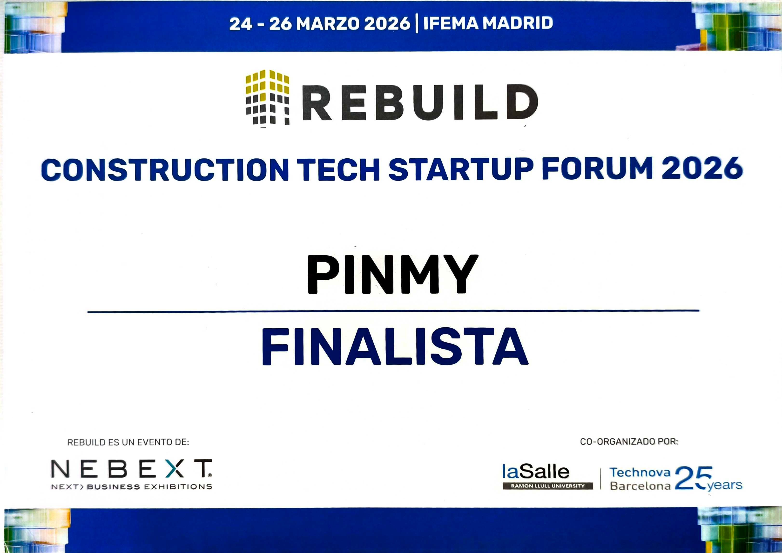 PinMy — Finalist at REBUILD Construction Tech Startup Forum 2026, IFEMA Madrid